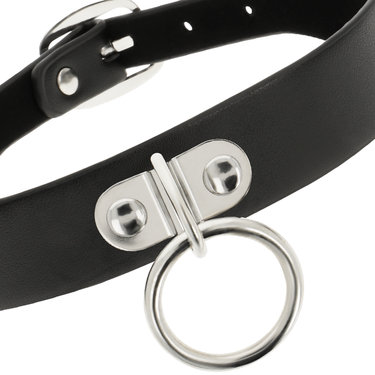Collana fetish vegana regolabile in pelle senza nickel di Coquette